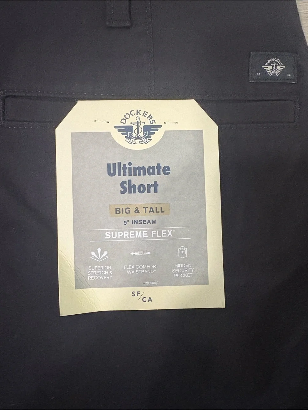 Dockers Black Flat-Front Men's Chino Shorts